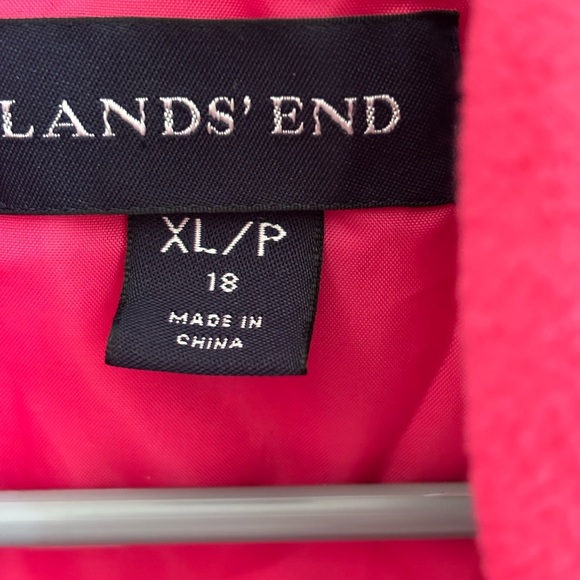 Lands' End Women's Plus 18 XLP Down Puffer Coat Removable Hood Pink Warm - Picture 2 of 7